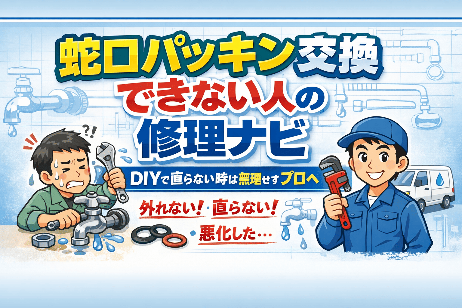蛇口パッキン交換できない人の修理ナビ｜DIYで直らない時は無理せずプロへ
